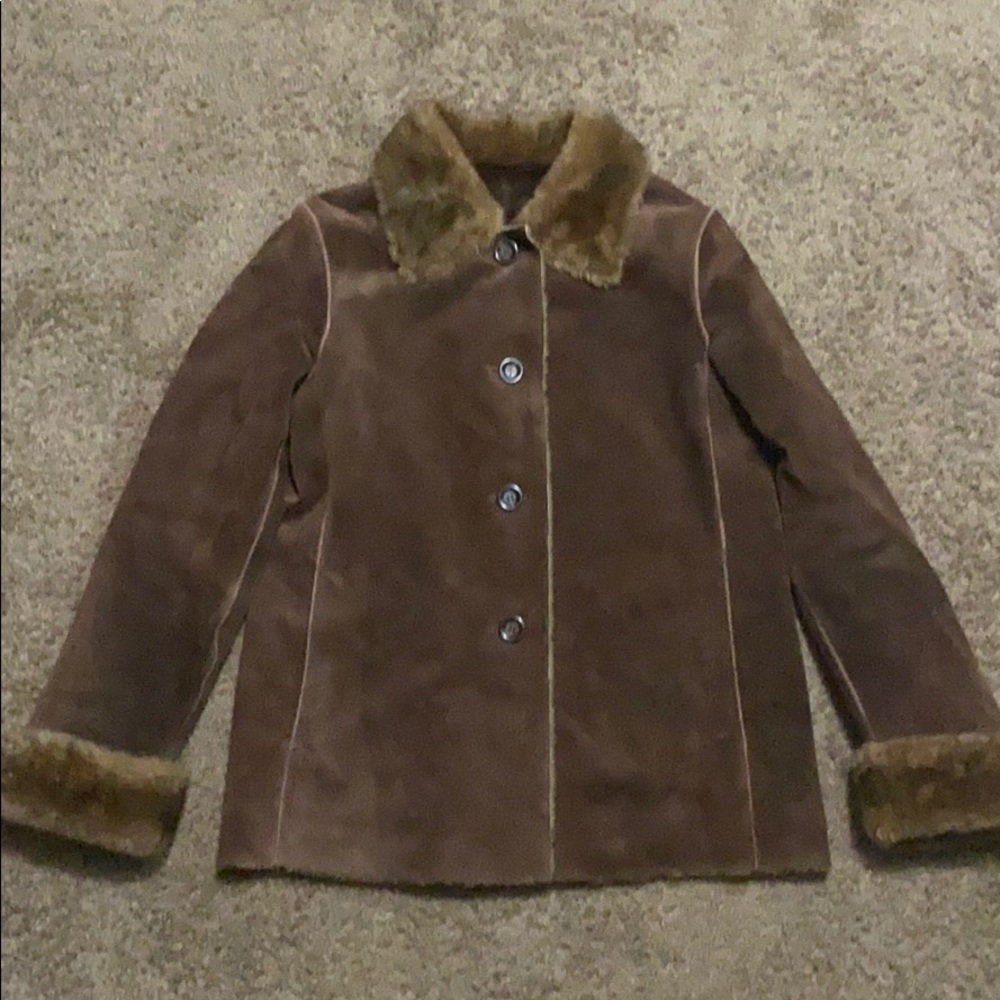 New York & company suede leather jacket